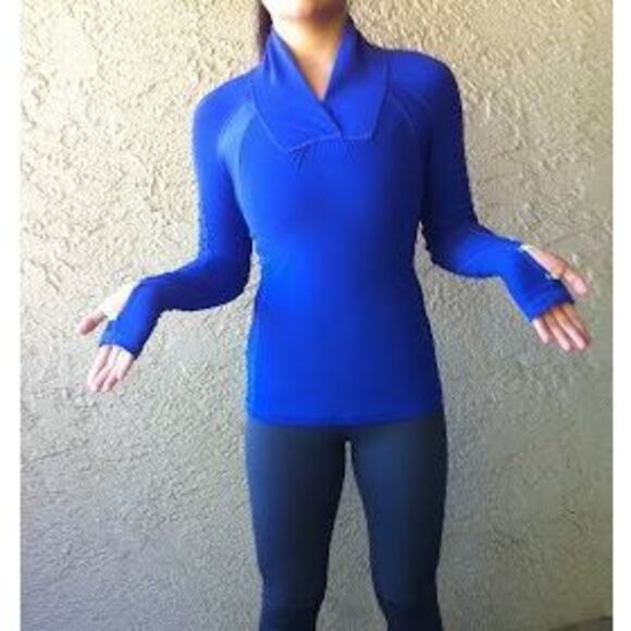 LULULEMON Women’s Cobalt Blue Run: Trail Tech Long Sleeve Pullover Size 4 - Picture 1 of 4